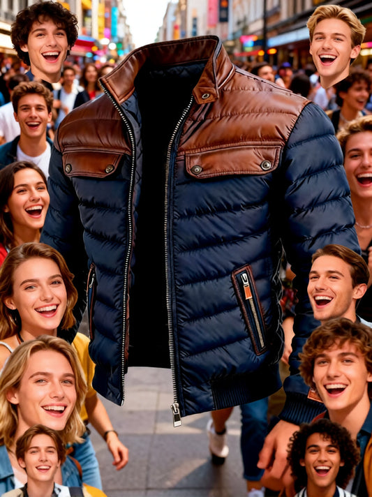 Color-block Cotton Jacket With A Zipper