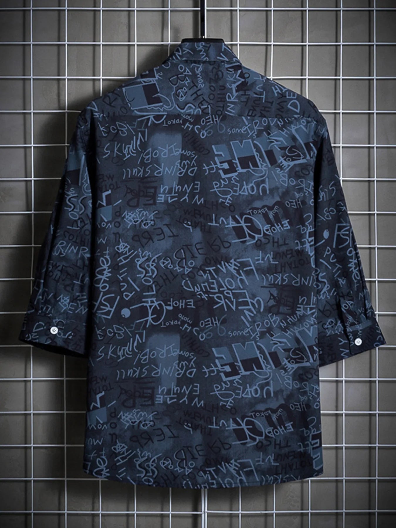 Plus Size Graffiti Print Casual Shirt For Men Soft Cotton Blend Comfort Machine Washable - FASHIONS STOP
