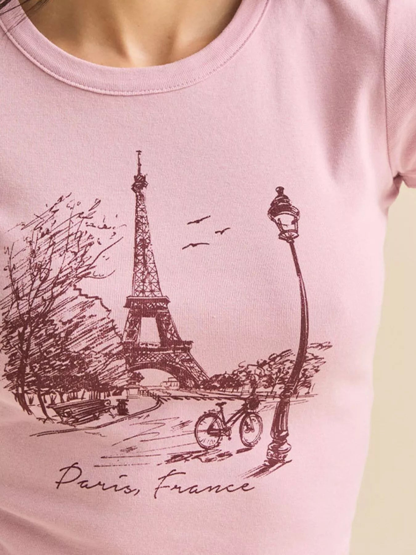 Graphic Round Neck Crop T-Shirt - FASHIONS STOP