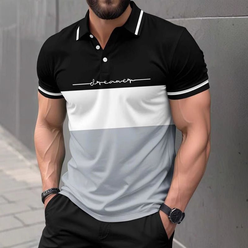 Mens 3D Printed Short Sleeve Polo Shirt With Button Up Front Casual Comfort Premium Polyester Fabric For Daily Comfort - FASHIONS STOP