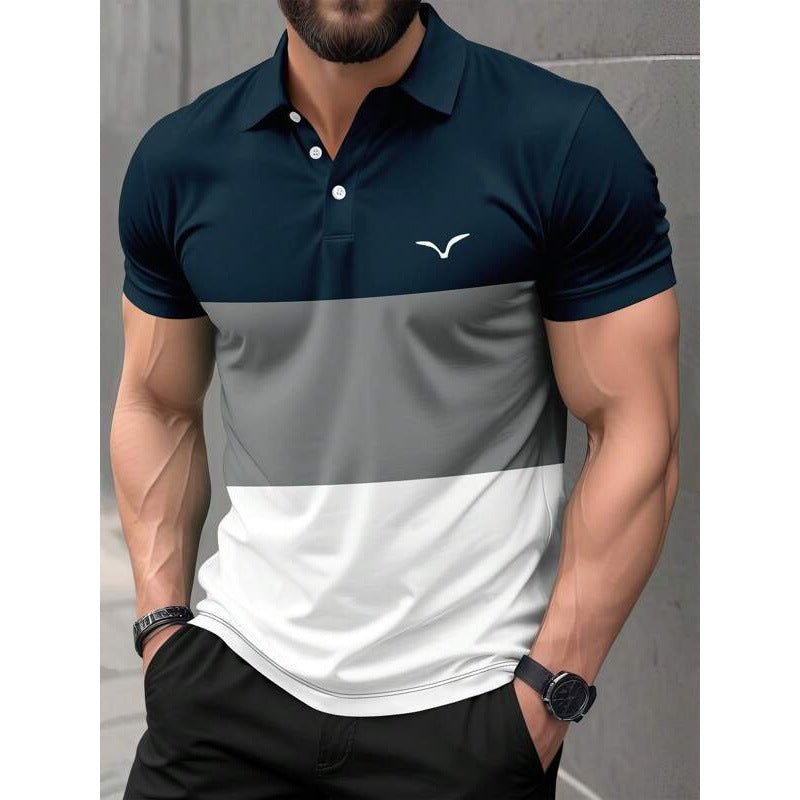 Mens 3D Printed Short Sleeve Polo Shirt With Button Up Front Casual Comfort Premium Polyester Fabric For Daily Comfort - FASHIONS STOP