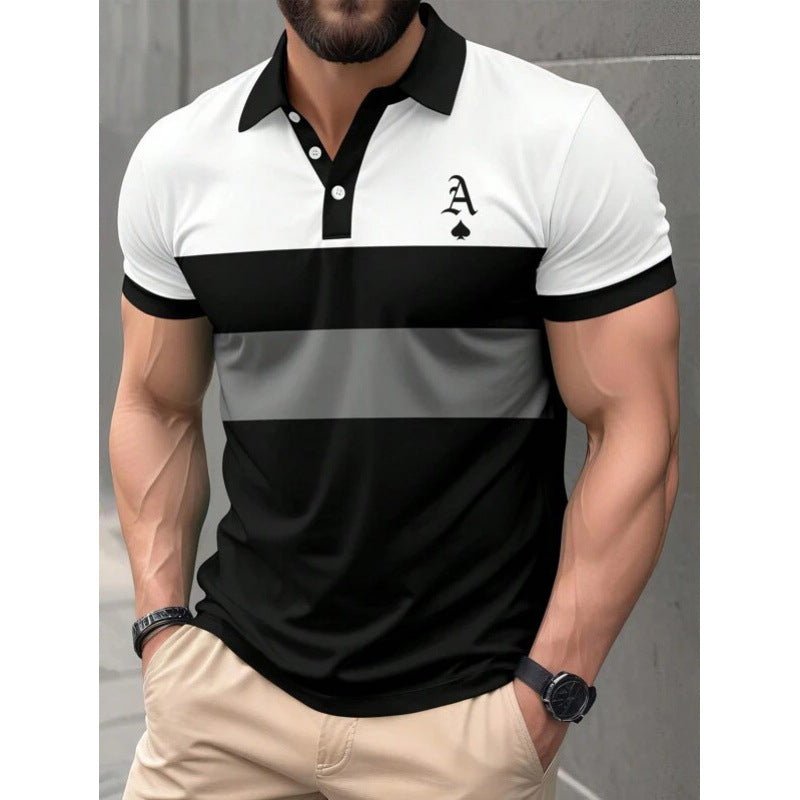 Mens 3D Printed Short Sleeve Polo Shirt With Button Up Front Casual Comfort Premium Polyester Fabric For Daily Comfort - FASHIONS STOP
