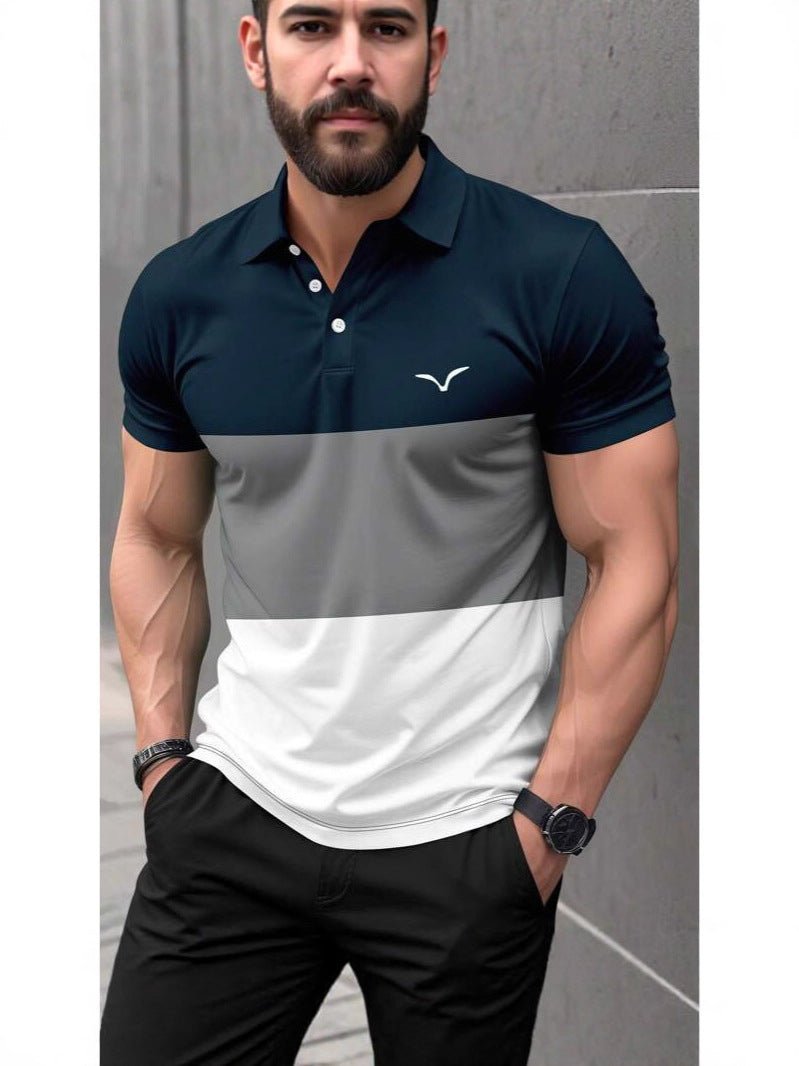 Mens 3D Printed Short Sleeve Polo Shirt With Button Up Front Casual Comfort Premium Polyester Fabric For Daily Comfort - FASHIONS STOP