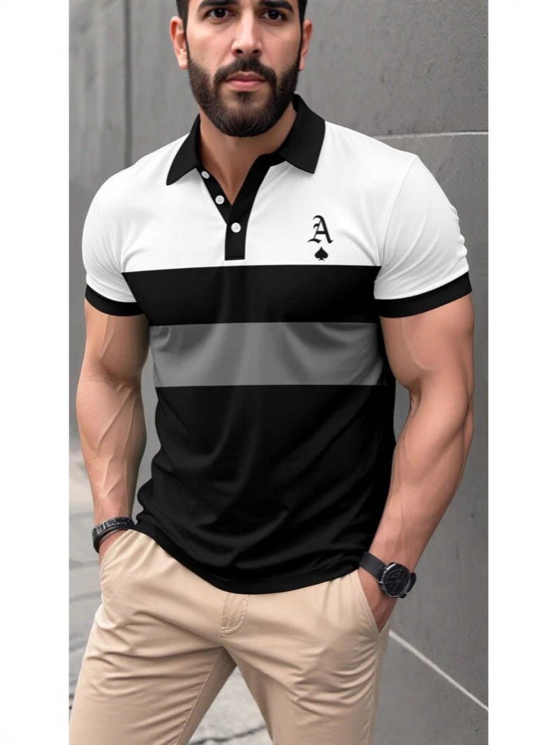 Mens 3D Printed Short Sleeve Polo Shirt With Button Up Front Casual Comfort Premium Polyester Fabric For Daily Comfort - FASHIONS STOP