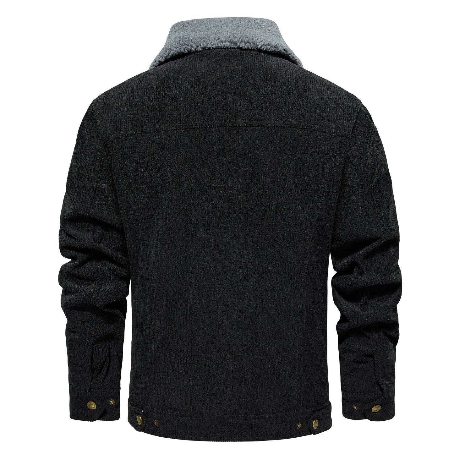 Men's Corduroy Jacket Winter Sherpa Lined Warm Thick Trucker Cargo Coat With 5 Pockets - FASHIONS STOP