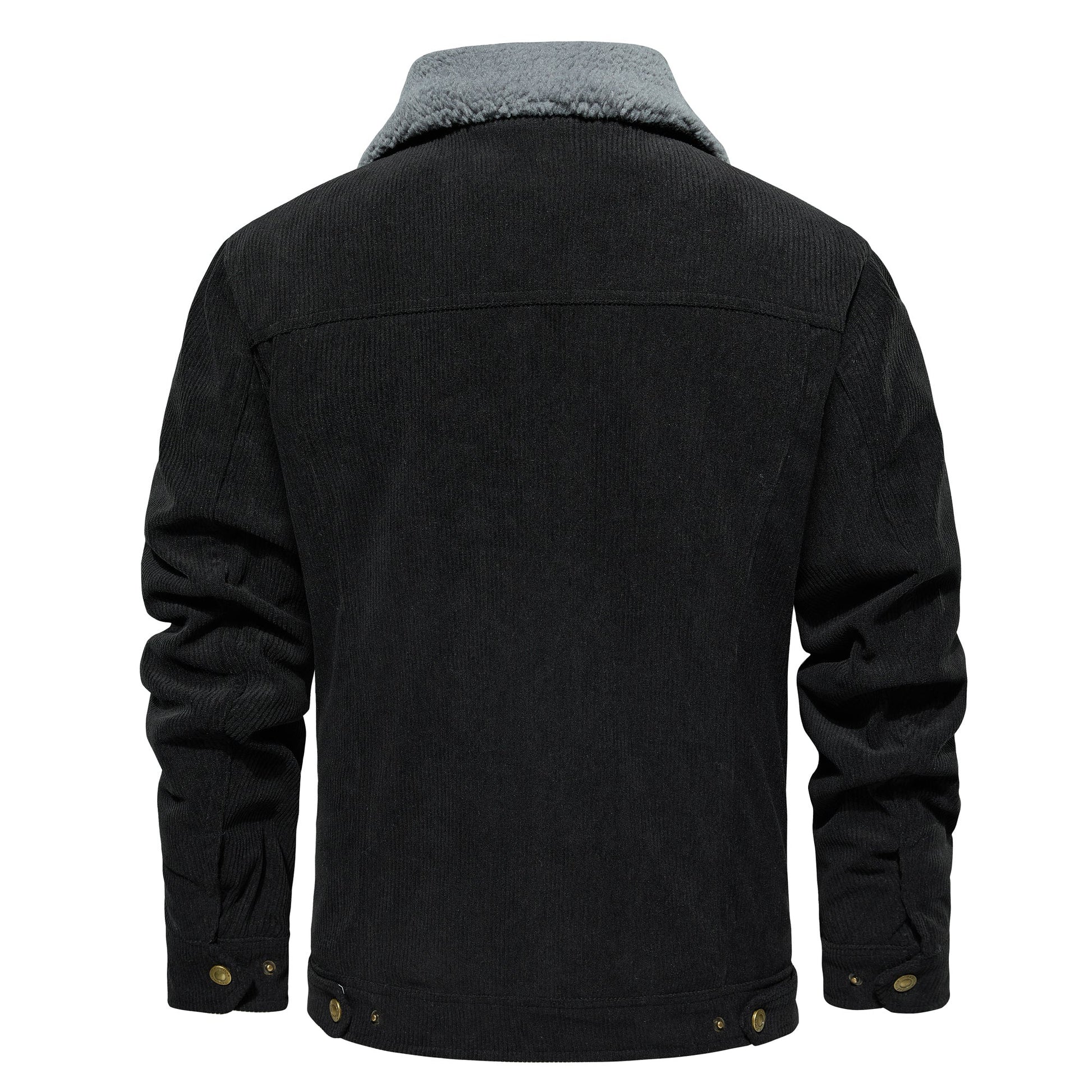 Men's Corduroy Jacket Winter Sherpa Lined Warm Thick Trucker Cargo Coat With 5 Pockets - FASHIONS STOP