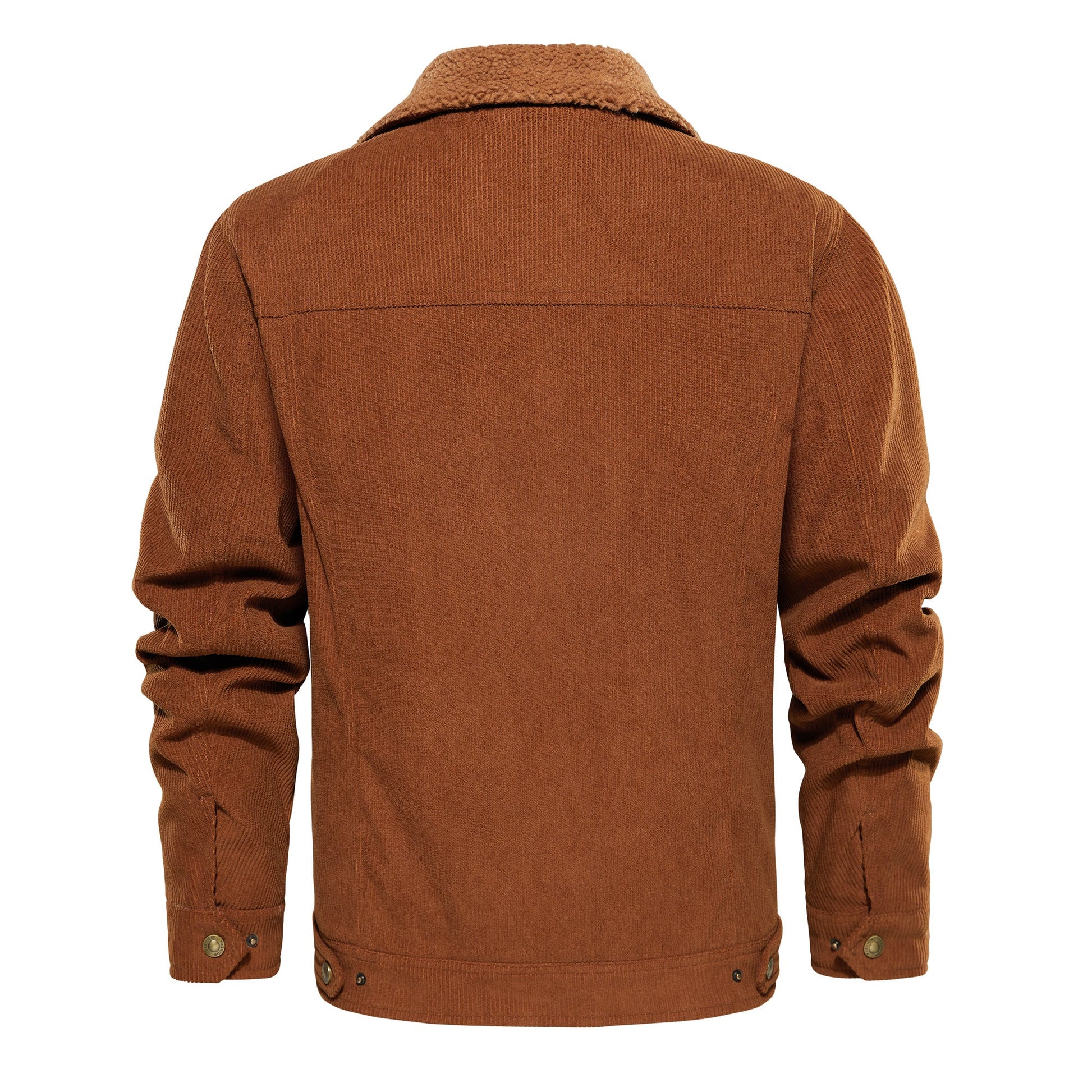 Men's Corduroy Jacket Winter Sherpa Lined Warm Thick Trucker Cargo Coat With 5 Pockets - FASHIONS STOP