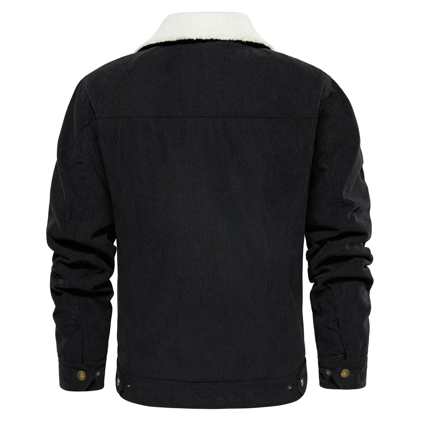 Men's Corduroy Jacket Winter Sherpa Lined Warm Thick Trucker Cargo Coat With 5 Pockets - FASHIONS STOP