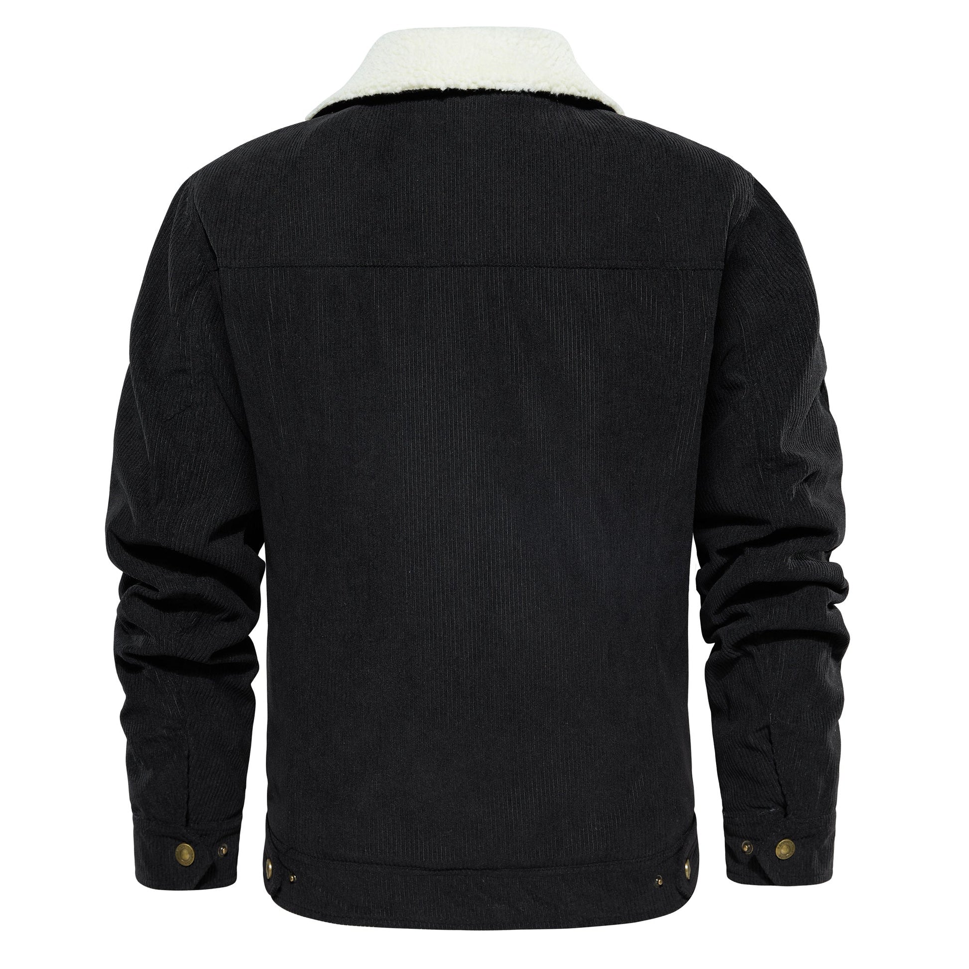 Men's Corduroy Jacket Winter Sherpa Lined Warm Thick Trucker Cargo Coat With 5 Pockets - FASHIONS STOP