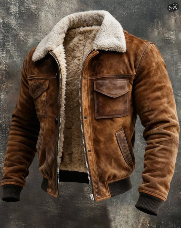 Mens Fleece Lined Outdoor Jacket With Multi Pocket Design For Hiking Enthusiasts - FASHIONS STOP