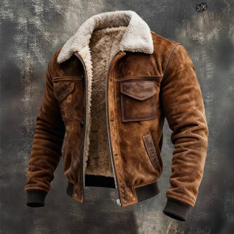 Mens Fleece Lined Outdoor Jacket With Multi Pocket Design For Hiking Enthusiasts - FASHIONS STOP
