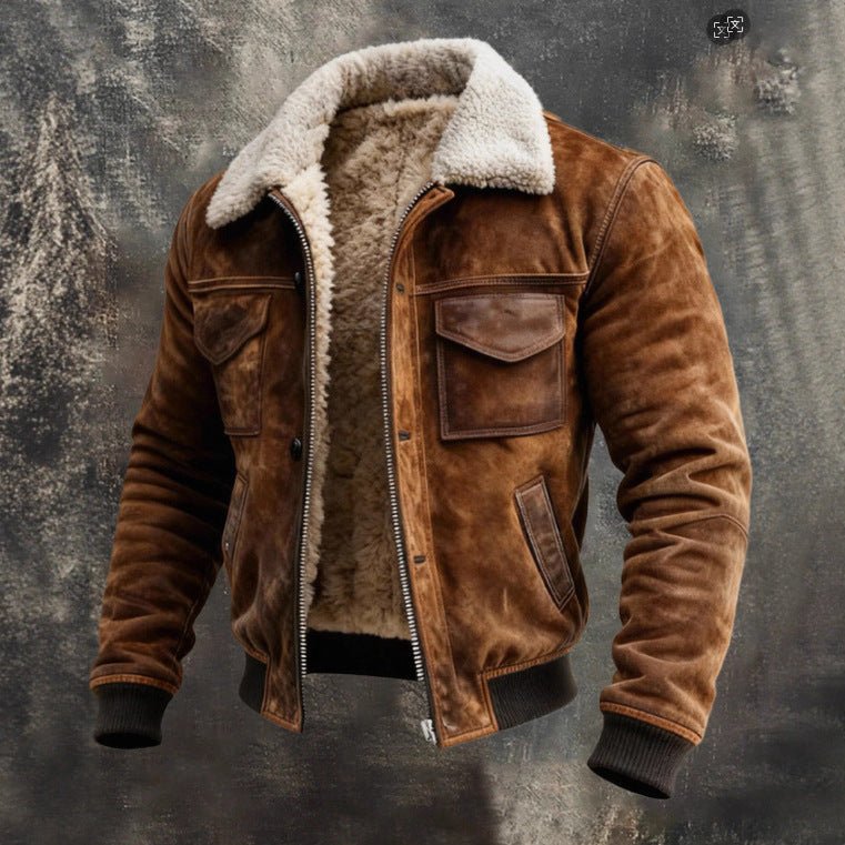 Mens Fleece Lined Outdoor Jacket With Multi Pocket Design For Hiking Enthusiasts - FASHIONS STOP