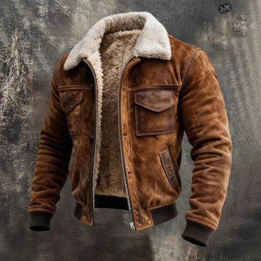 Mens Fleece Lined Outdoor Jacket With Multi Pocket Design For Hiking Enthusiasts - FASHIONS STOP
