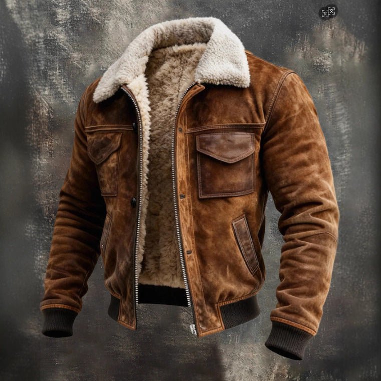 Mens Fleece Lined Outdoor Jacket With Multi Pocket Design For Hiking Enthusiasts - FASHIONS STOP