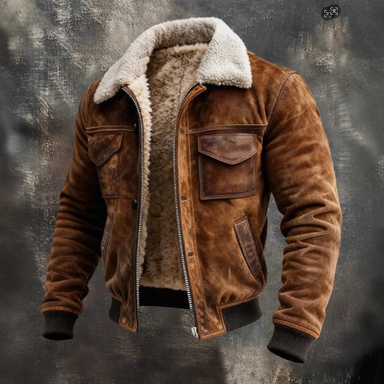 Mens Fleece Lined Outdoor Jacket With Multi Pocket Design For Hiking Enthusiasts - FASHIONS STOP