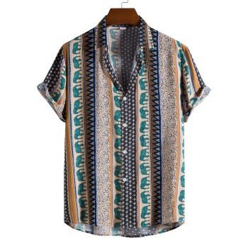 Mens Lightweight Color Block Cardigan Shirt Slim Fit Four Way Stretch Casual Top For Teenagers Spring Summer - FASHIONS STOP