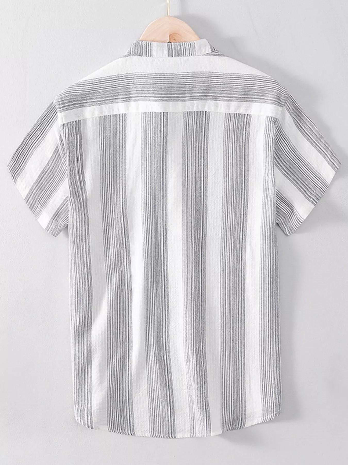Men's Plus Size Striped Short Sleeve Blouse - FASHIONS STOP