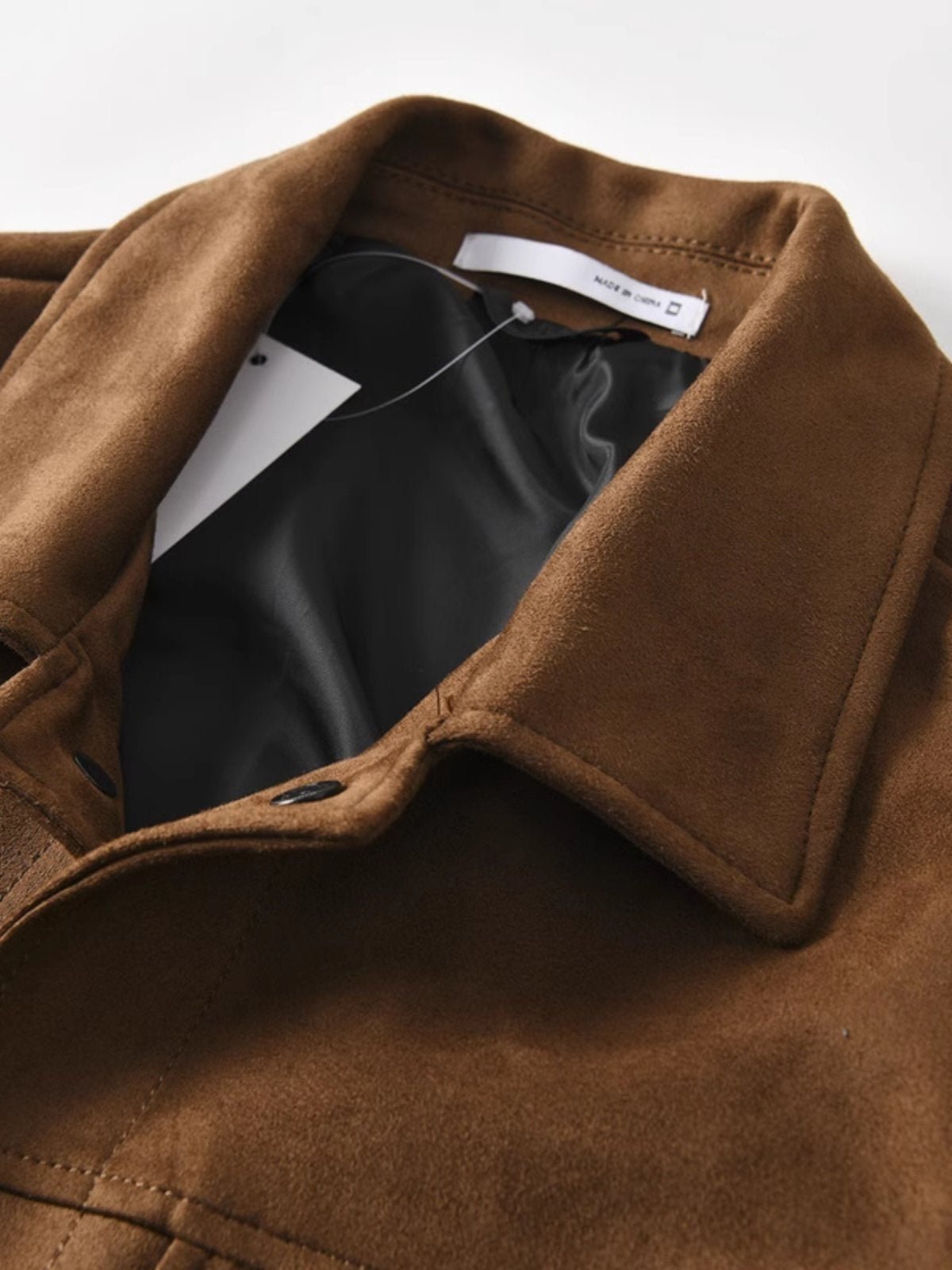 Mens Retro Suede Like Corduroy Jacket With Lapel Side Seam Pockets Casual Workwear Slim Fit Autumn - FASHIONS STOP