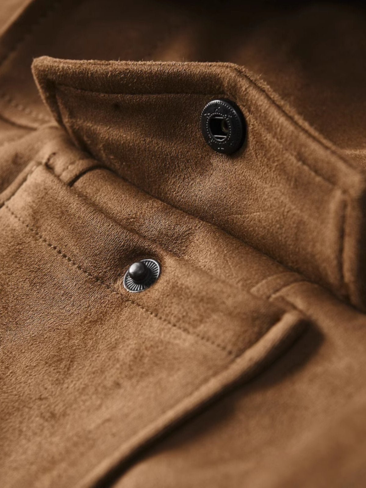 Mens Retro Suede Like Corduroy Jacket With Lapel Side Seam Pockets Casual Workwear Slim Fit Autumn - FASHIONS STOP