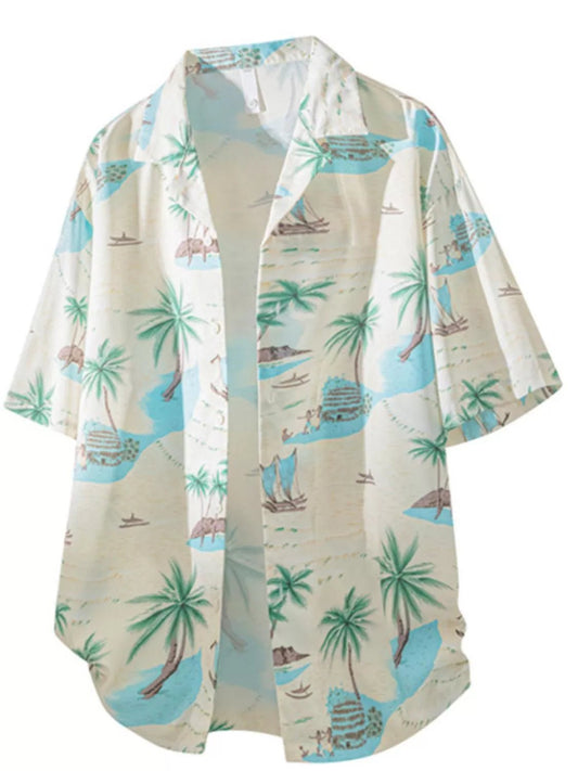 Men's Tropical Print Short Sleeve Shirt - FASHIONS STOP
